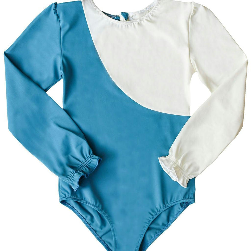 Jemima Surf Suit Sky Blue And Ivory