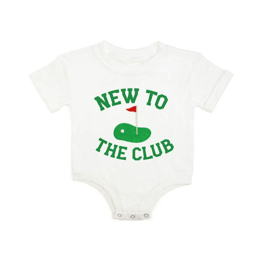 New To The Club Patch Short Sleeve Romper - White