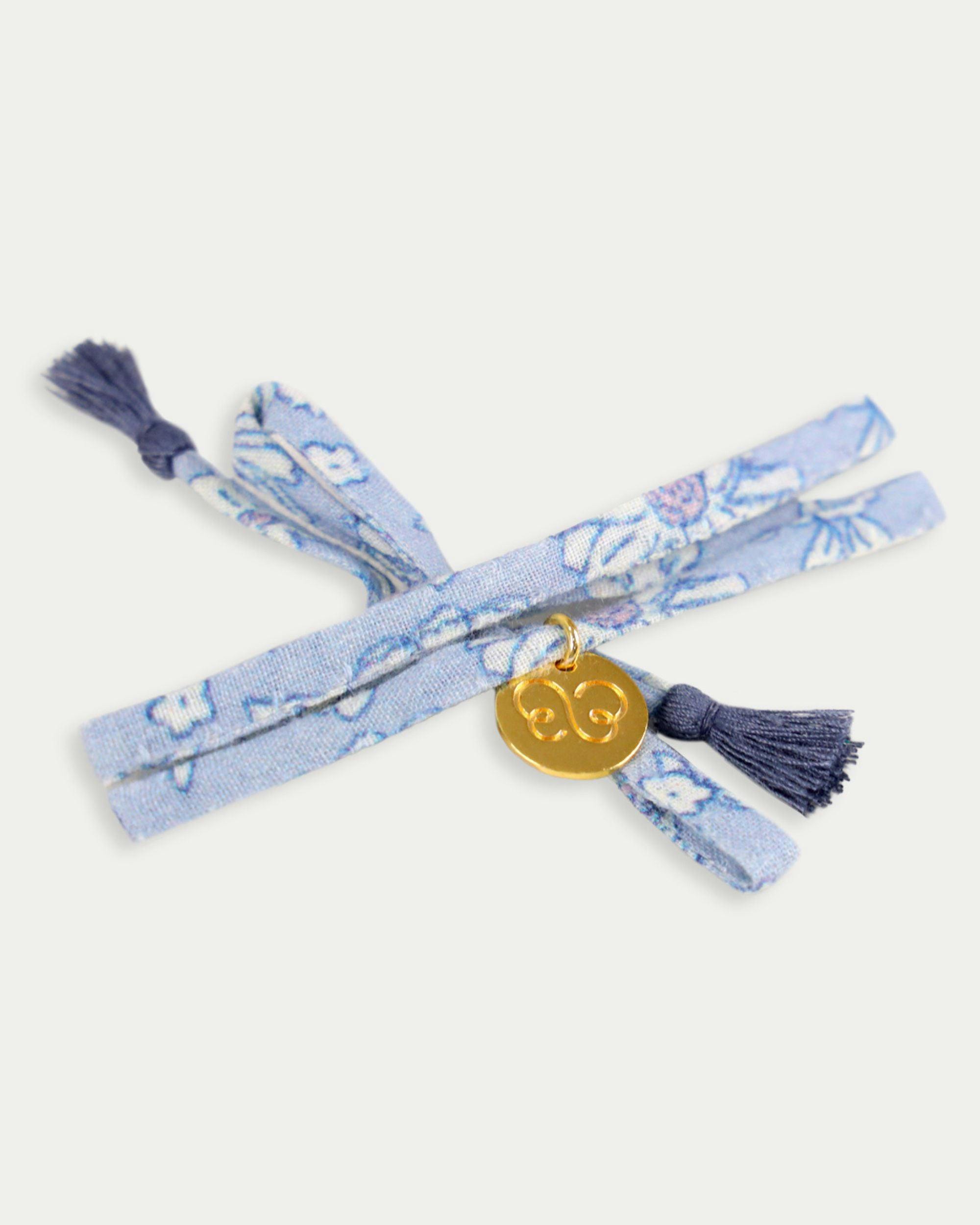 Charm Bracelet - Tonal Floral Blue