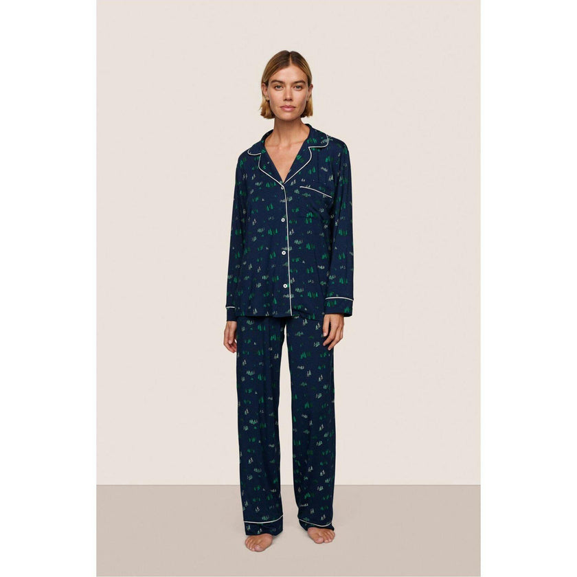 Gisele Printed TENCEL Modal Long PJ Set, Blue