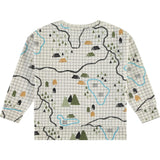 Campsite Map Print Crew Neck Pullover Sweatshirt