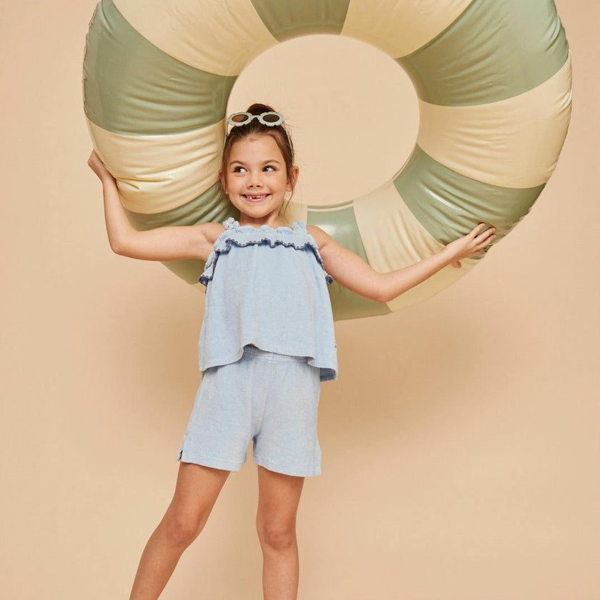 Light Blue Terry Cotton Girl Top