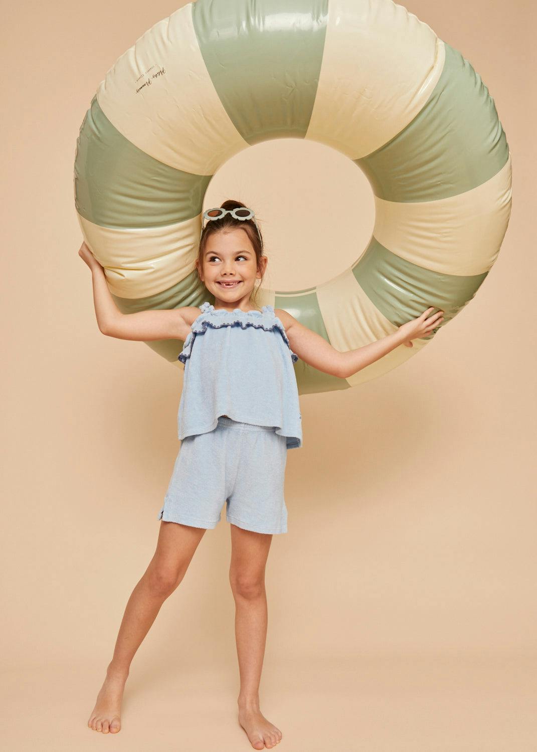 Light Blue Terry Cotton Girl Top
