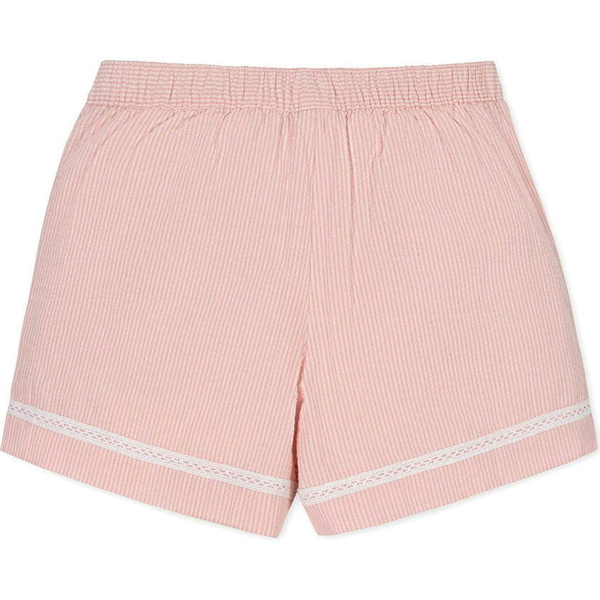 Organic Seersucker Pull-On Short, Pink