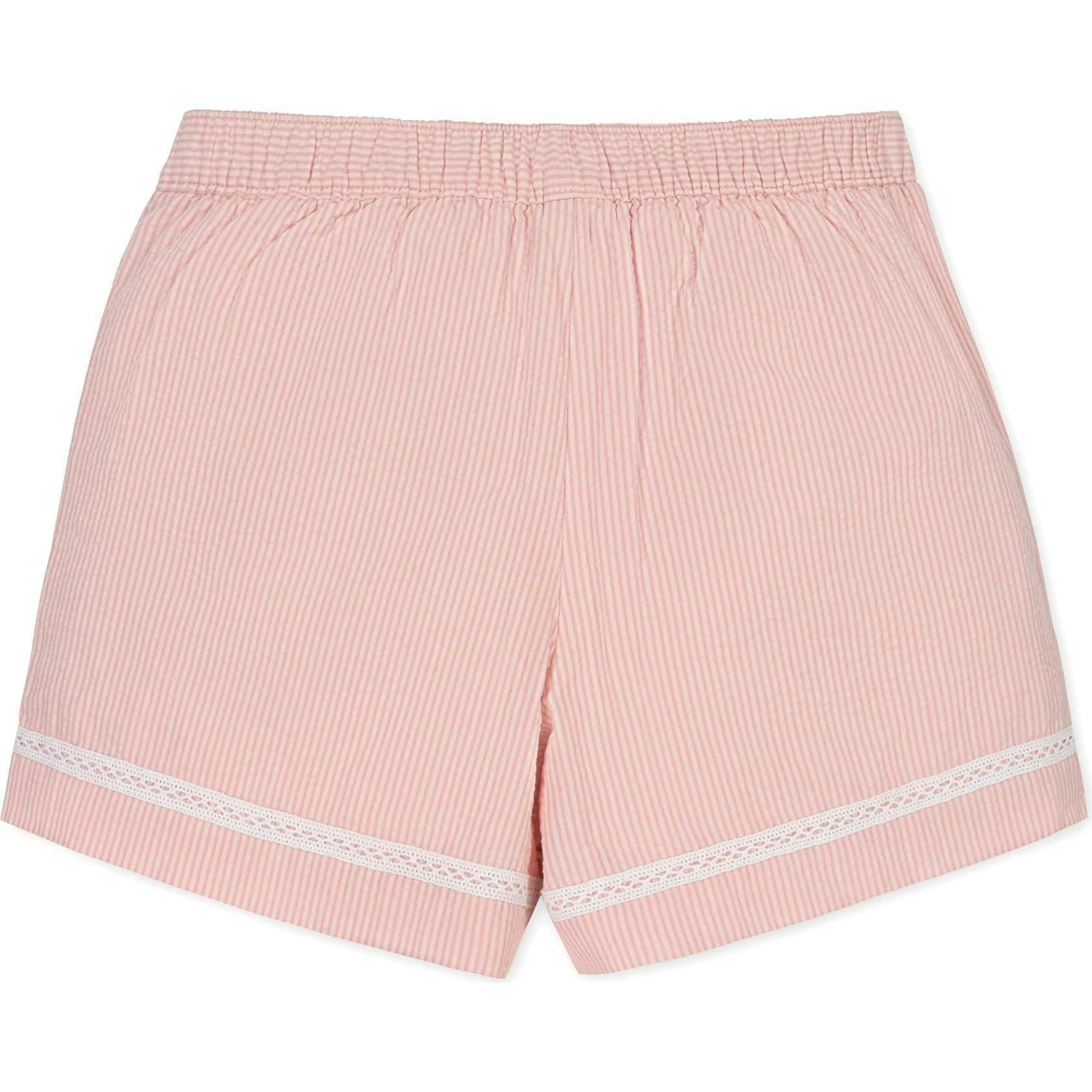 Organic Seersucker Pull-On Short, Pink