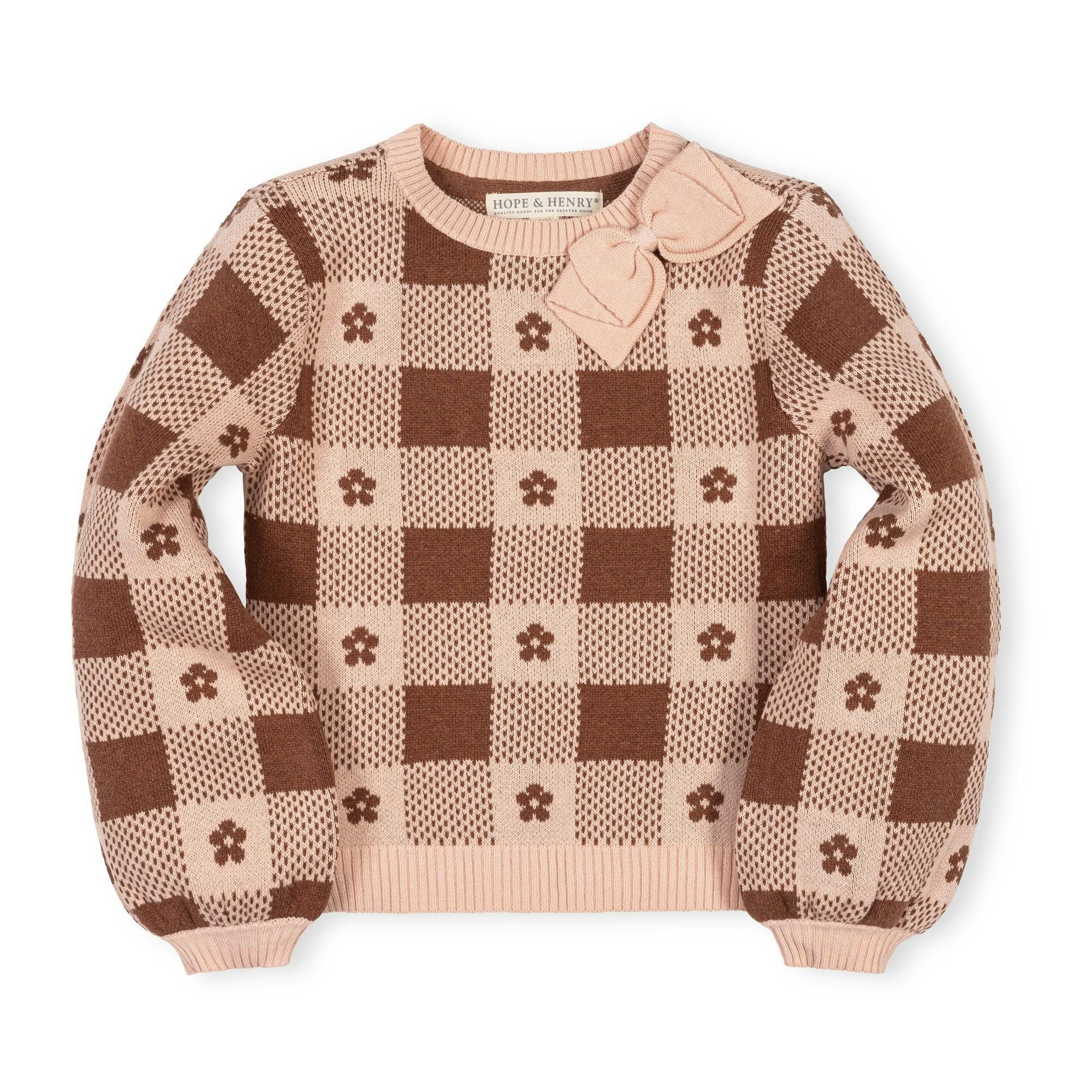Organic Bow Detail Intarsia Sweater