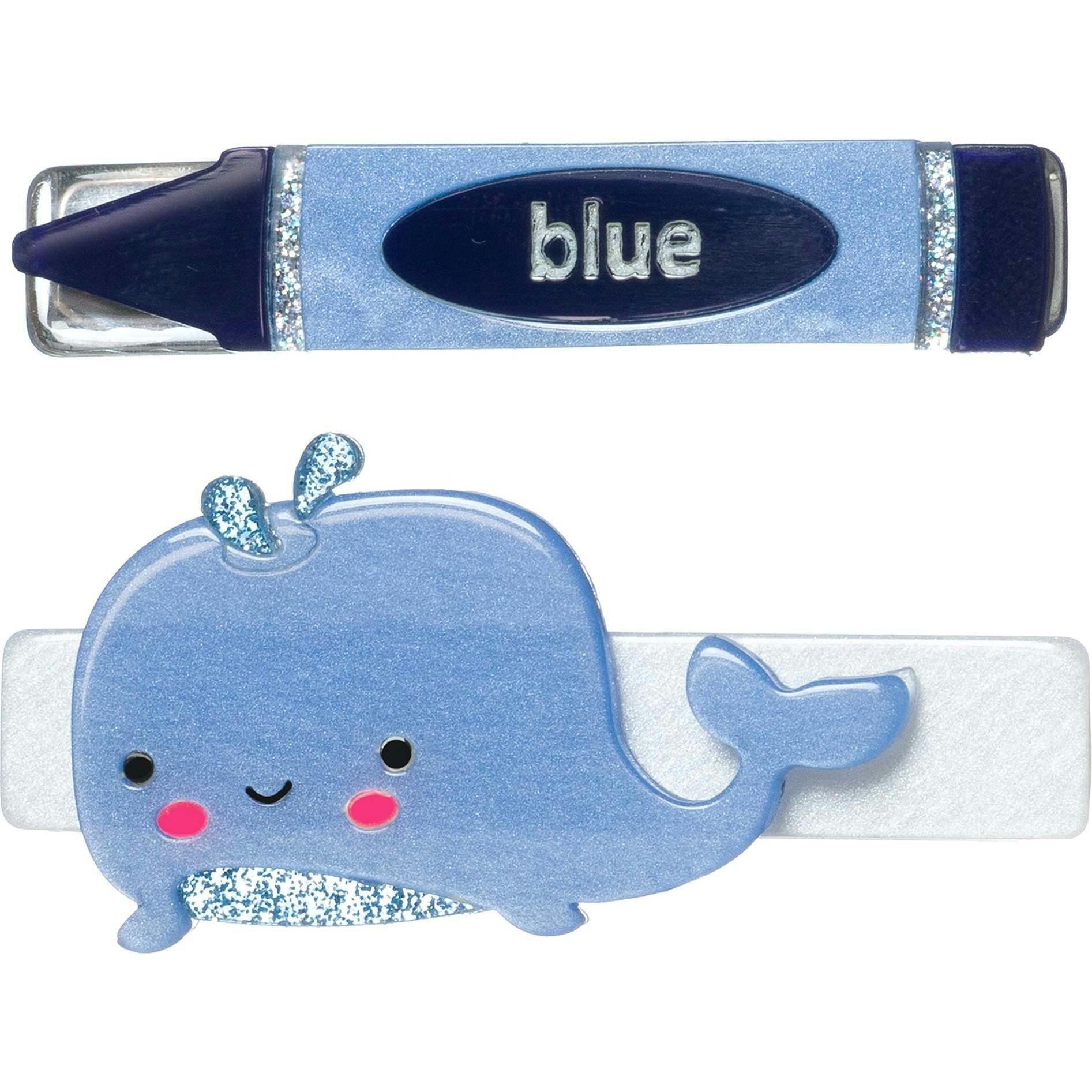 Crayon Blue Hair Clips