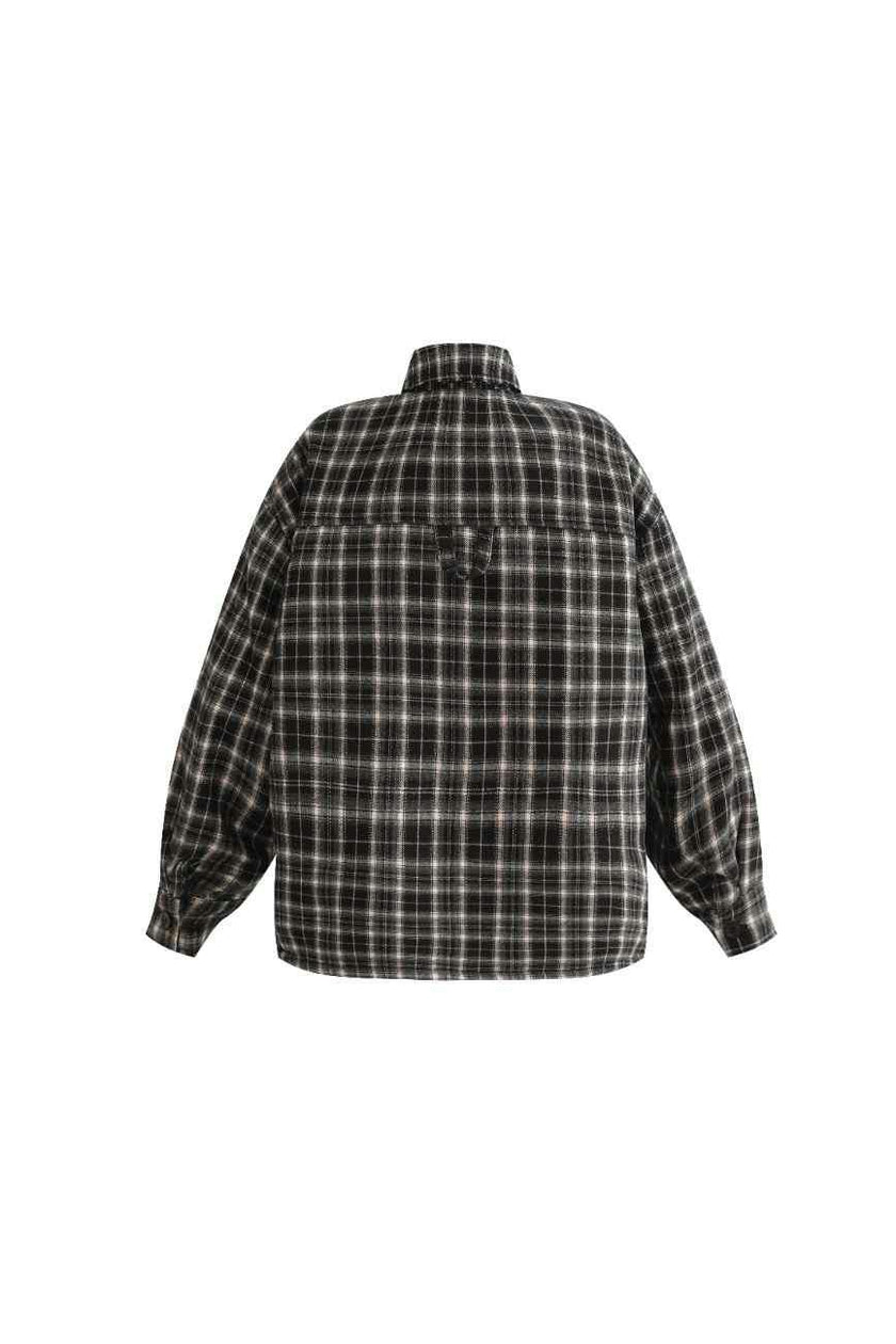 Gray Plaid Flannel Shirt