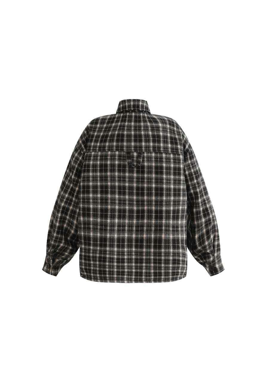 Gray Plaid Flannel Shirt