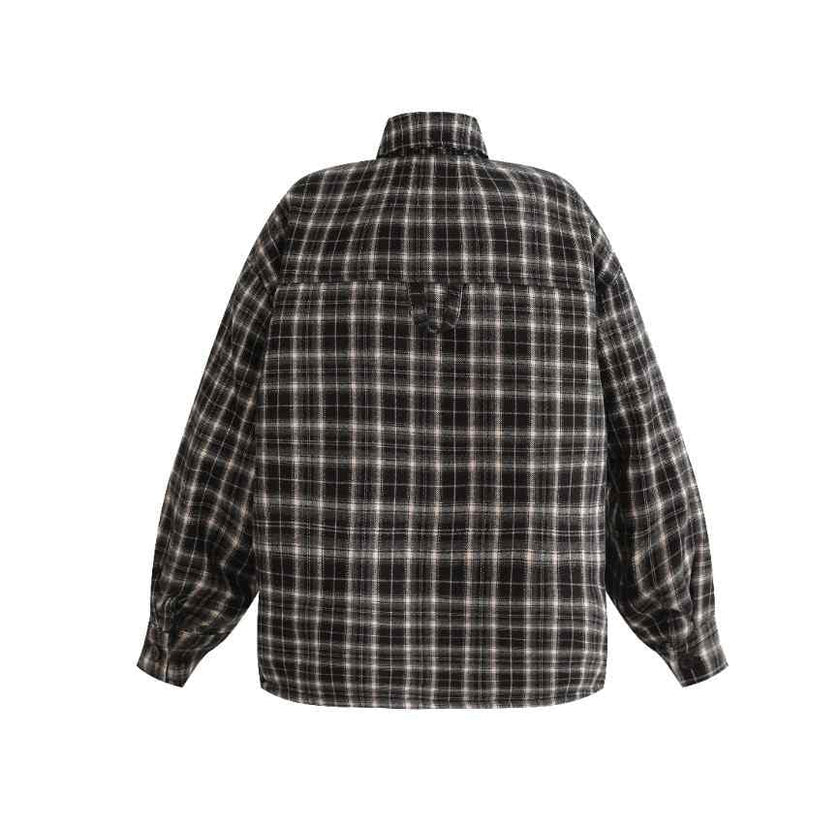 Gray Plaid Flannel Shirt