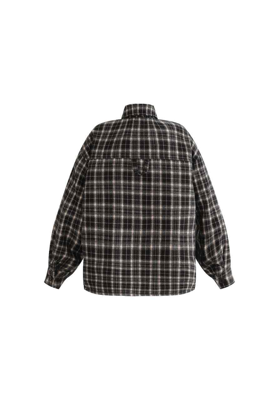 Gray Plaid Flannel Shirt