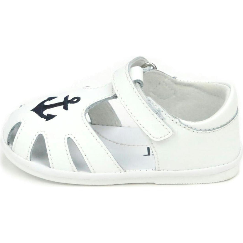 Sawyer Nautical Caged Leather Sandal (Baby)