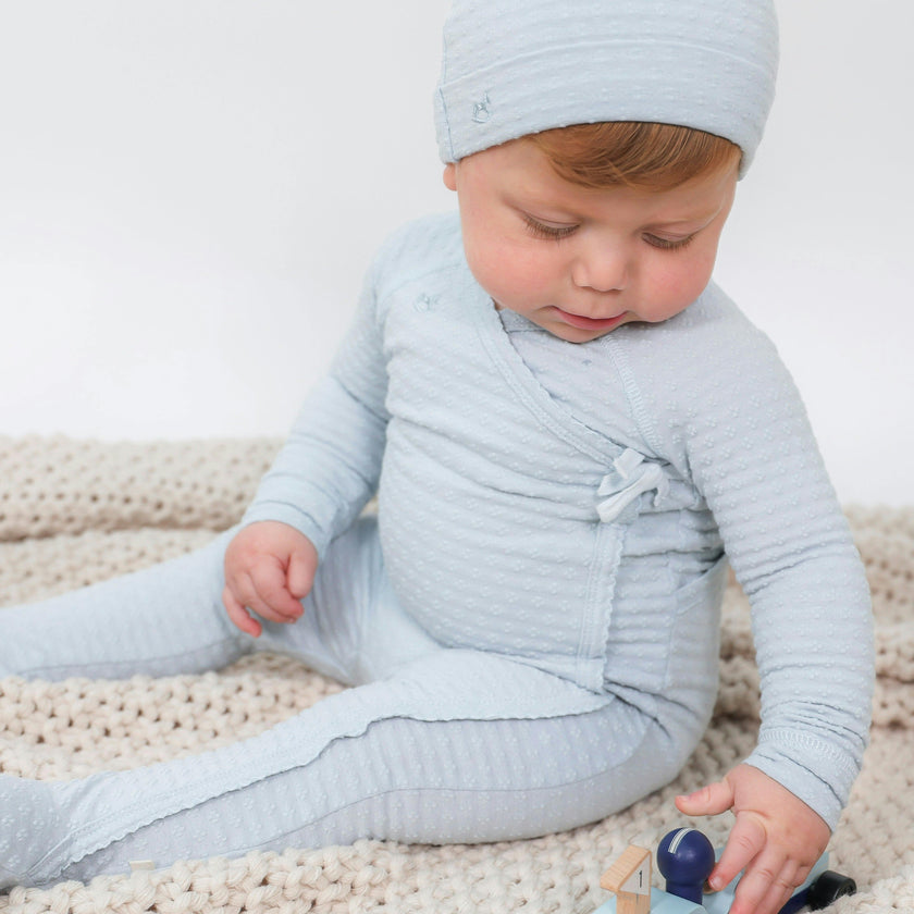 Embossed Diamond Wrap Onesie Pink