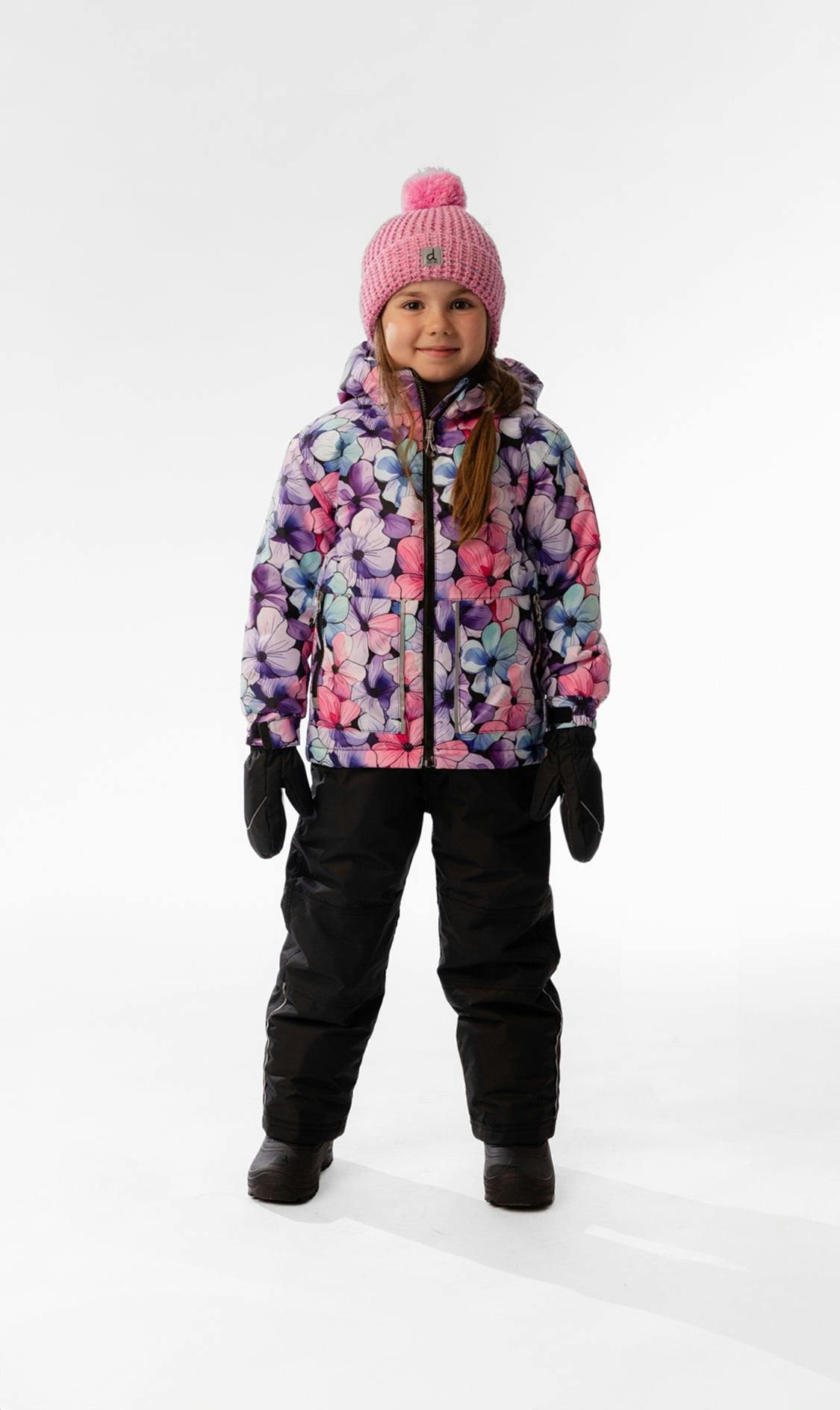 Light Weight Two Piece Chill Snowsuit Purple Floral Print
