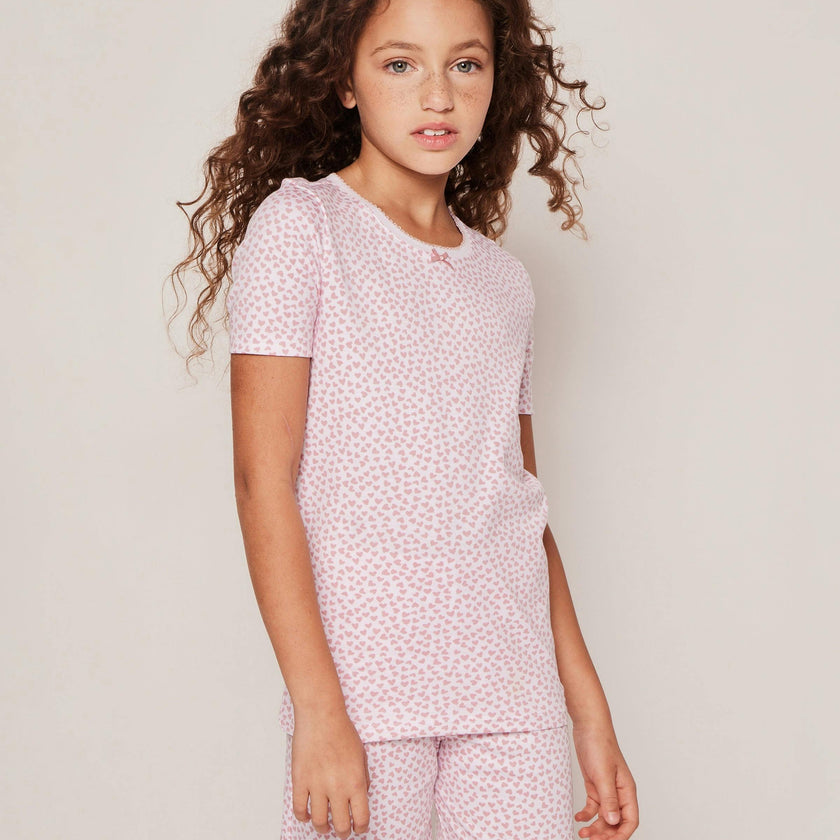 Kid's Pima Snug Fit Pajama Short Set in Sweethearts
