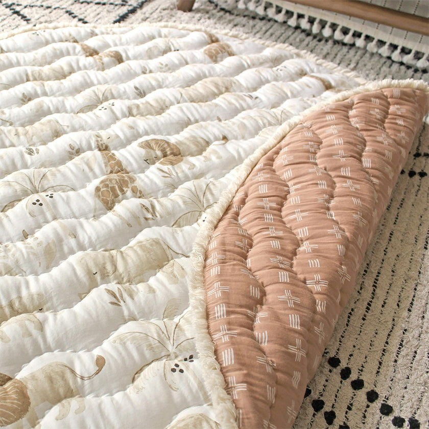 Kendi Safari Animal Cotton Quilted Baby Play Mat
