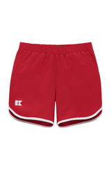 red retro super short with white piping