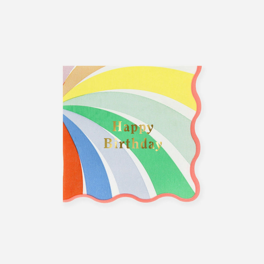 Rainbow Swirl Happy Birthday Small Napkins