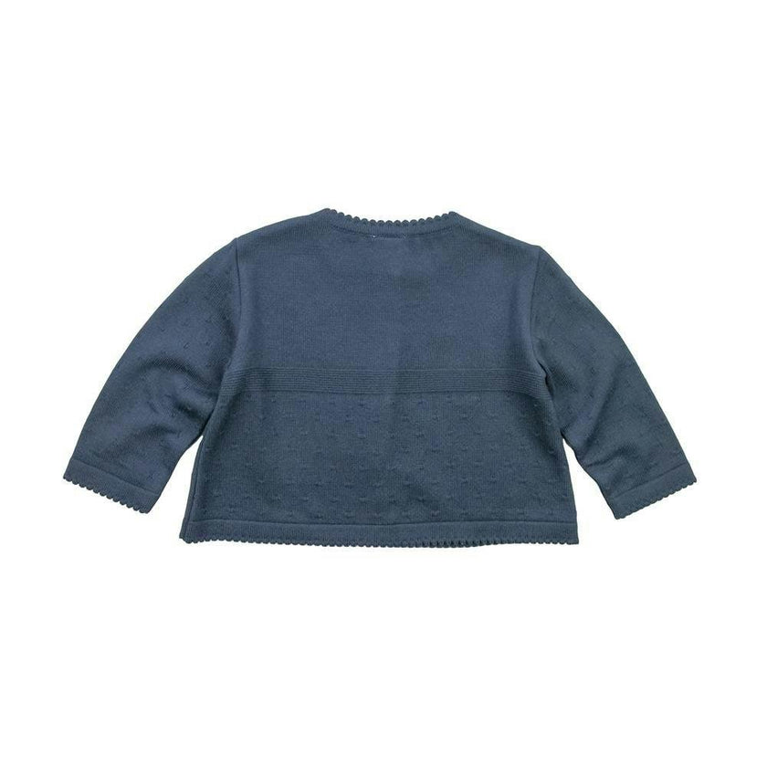 Navy Three Button Cardigan Sweater