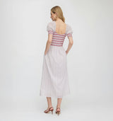 The Madeline Nap Dress - White Poppy Half Drop