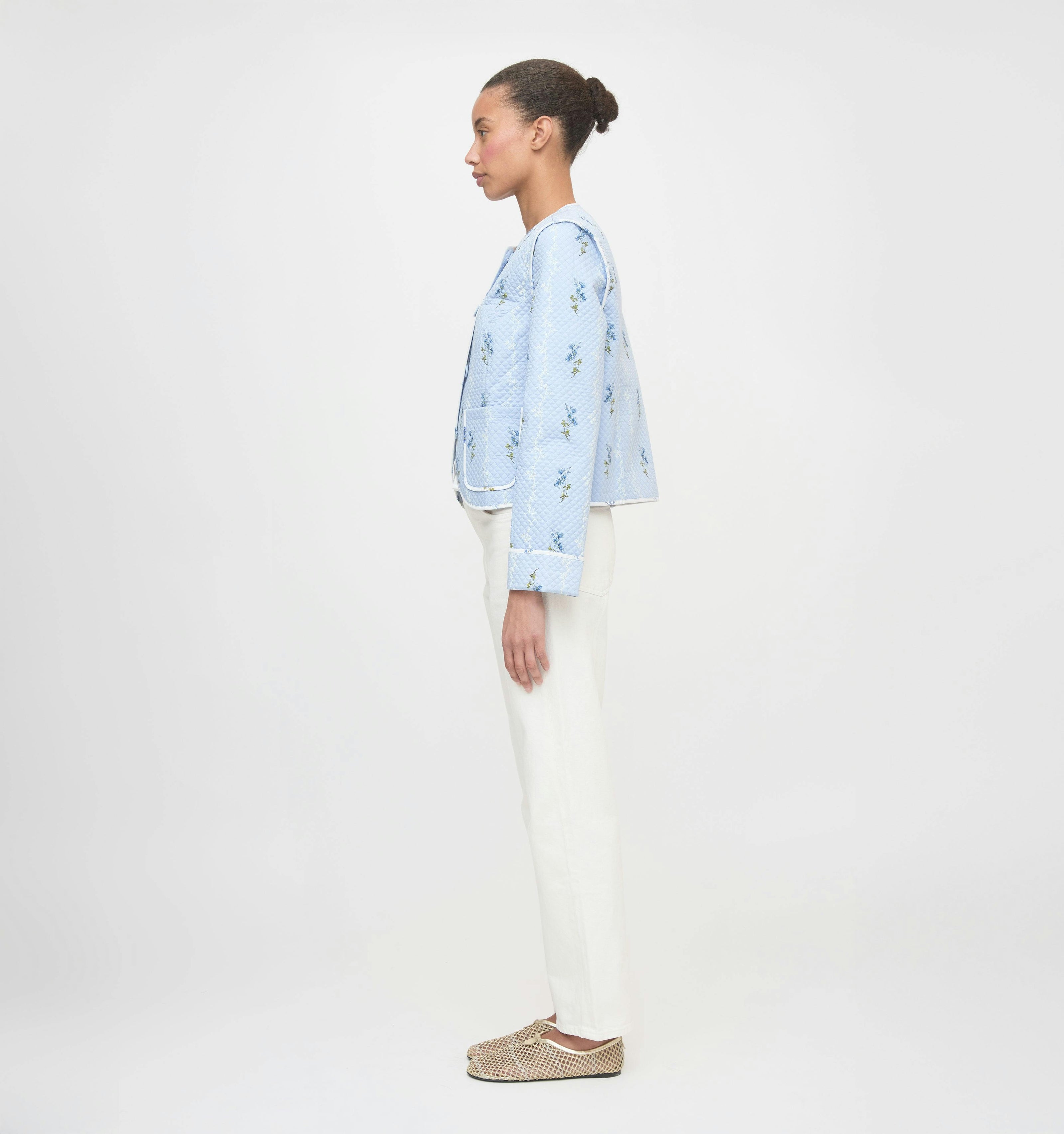 The Cropped Rowan Jacket - Bluebell Waltz