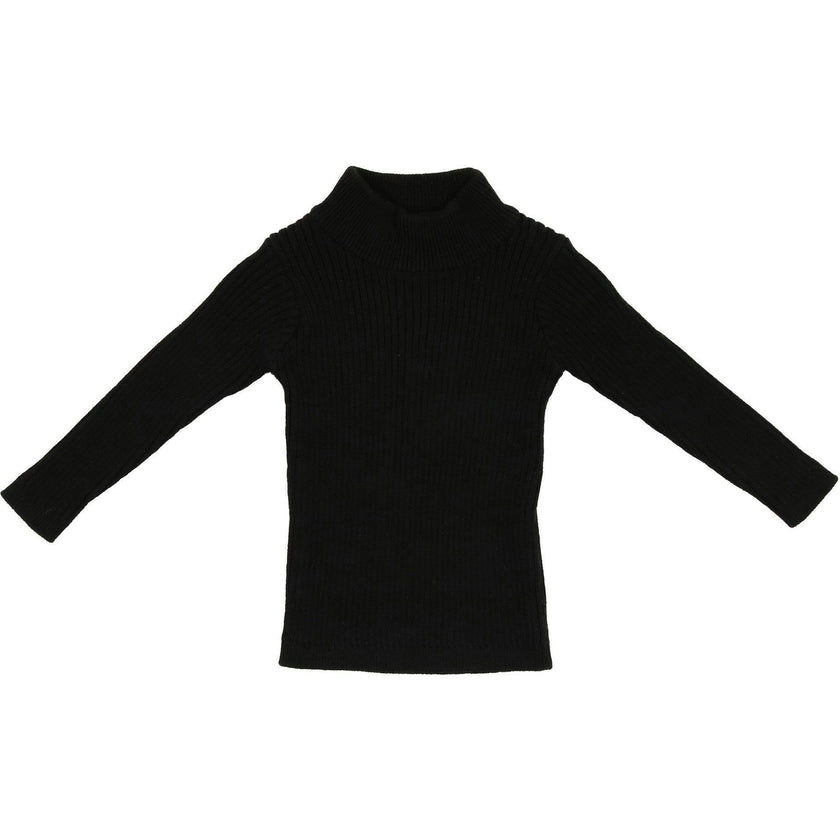 Rib Knit Mock Polo Neck Long Sleeve Shirt