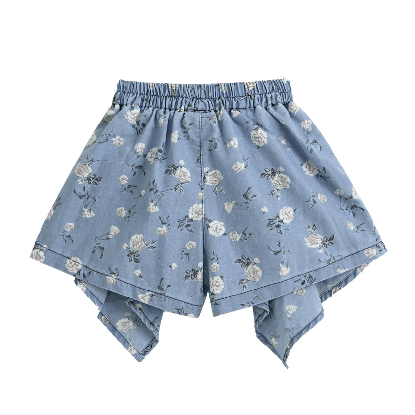 Blue Floral Bow Short Set