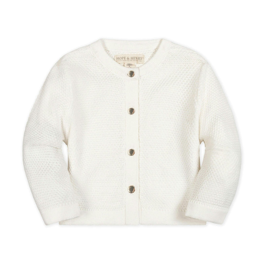 Organic Cropped Scallop Cardigan