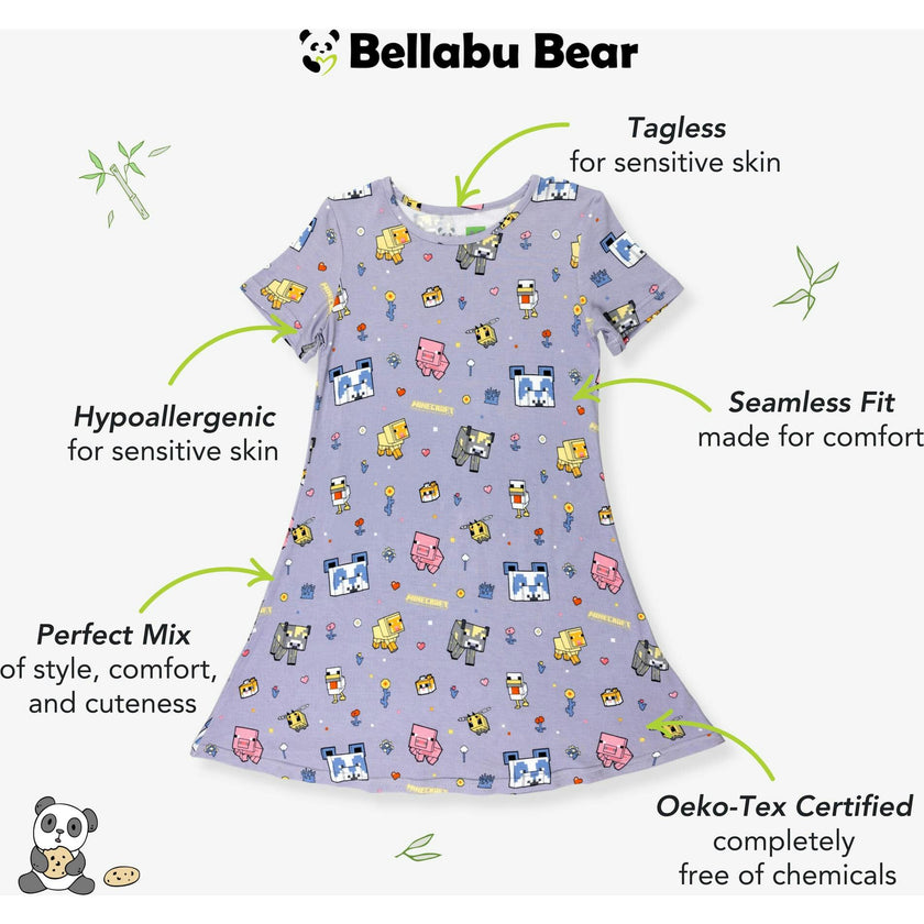 Minecraft Pixel Pals Girls' Short Sleeve Dress