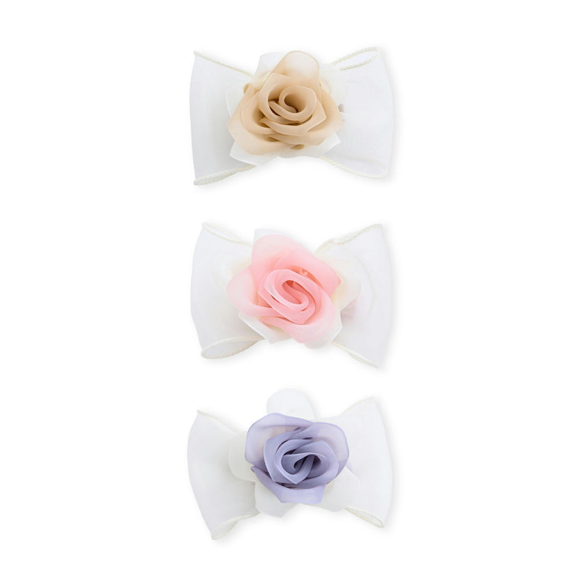Multicolor Rose Accent Bow Set