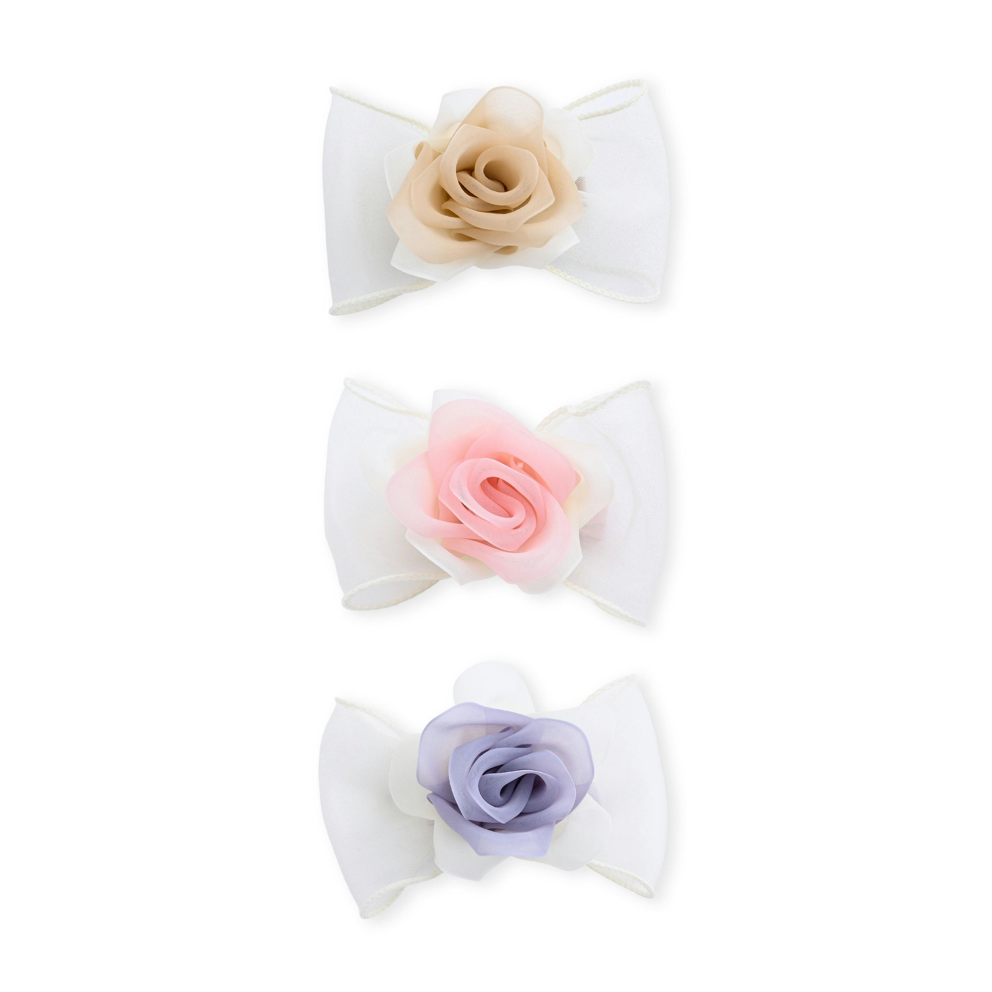 Multicolor Rose Accent Bow Set