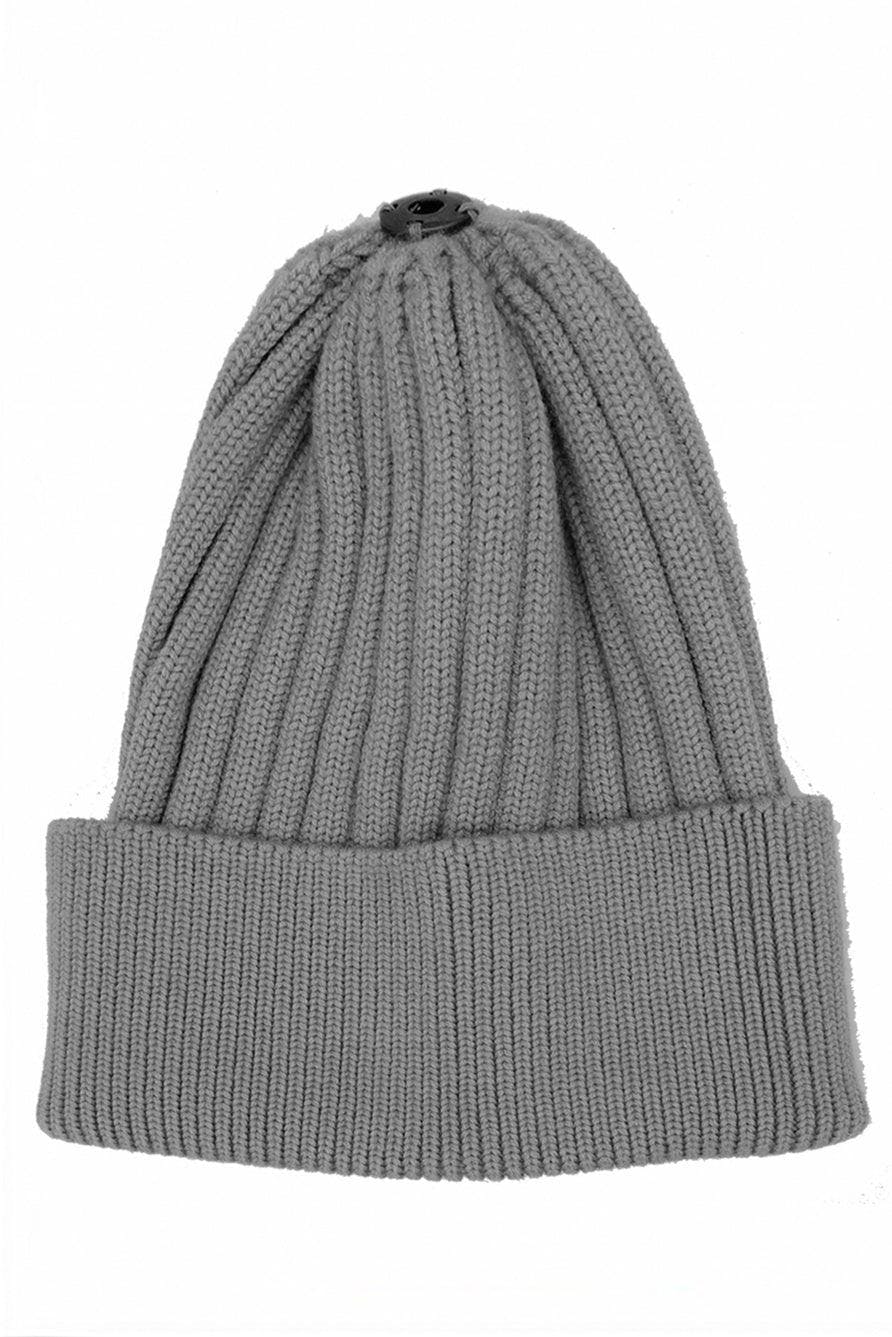 Ribbed Flat Wool Blend Hat (Snap On Pom Sold Separately)
