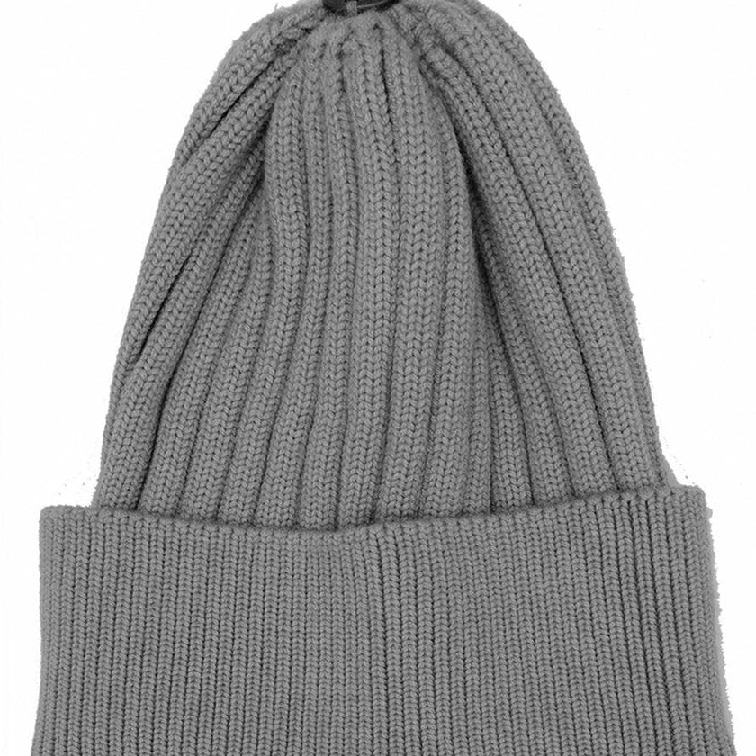 Ribbed Flat Wool Blend Hat (Snap On Pom Sold Separately)