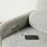 Arc Electronic Recliner and Swivel Glider in Boucle with USB port