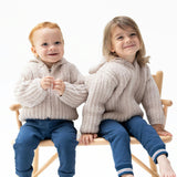 Chenille - Stone Hooded Jacket with Striped Texture