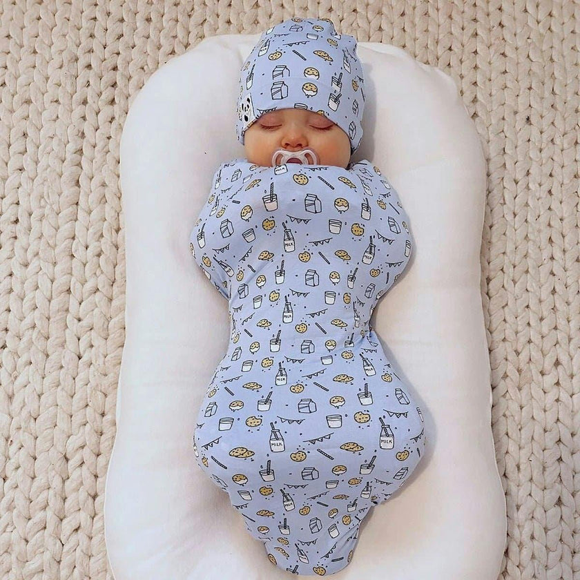 Milk & Cookies Original Bamboo Swaddle & Beanie Set