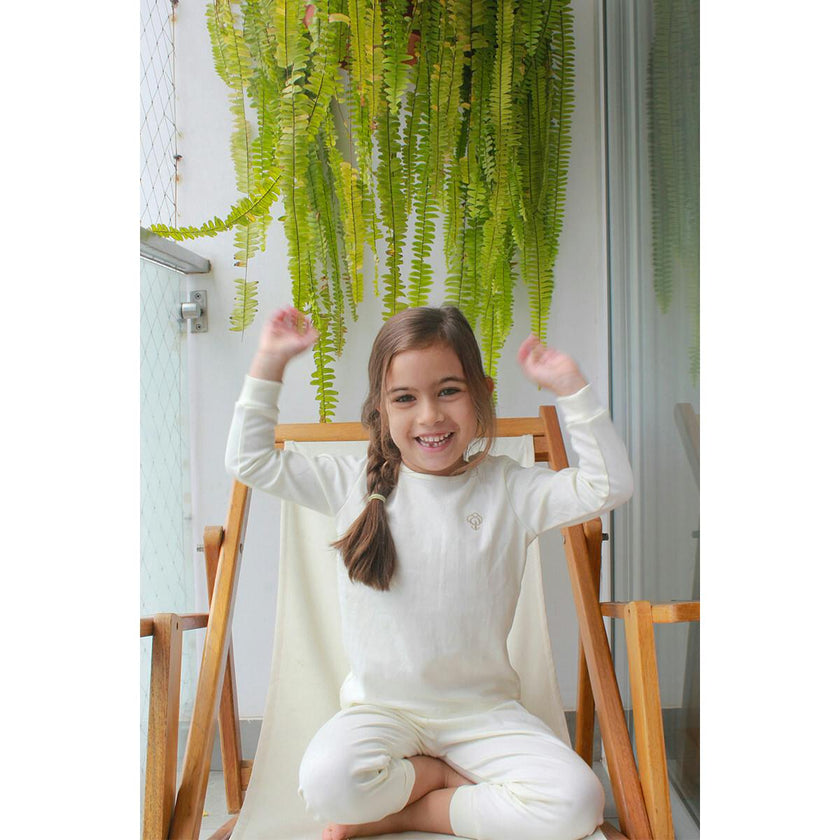 Cream Pajama Set in Organic Pima Cotton