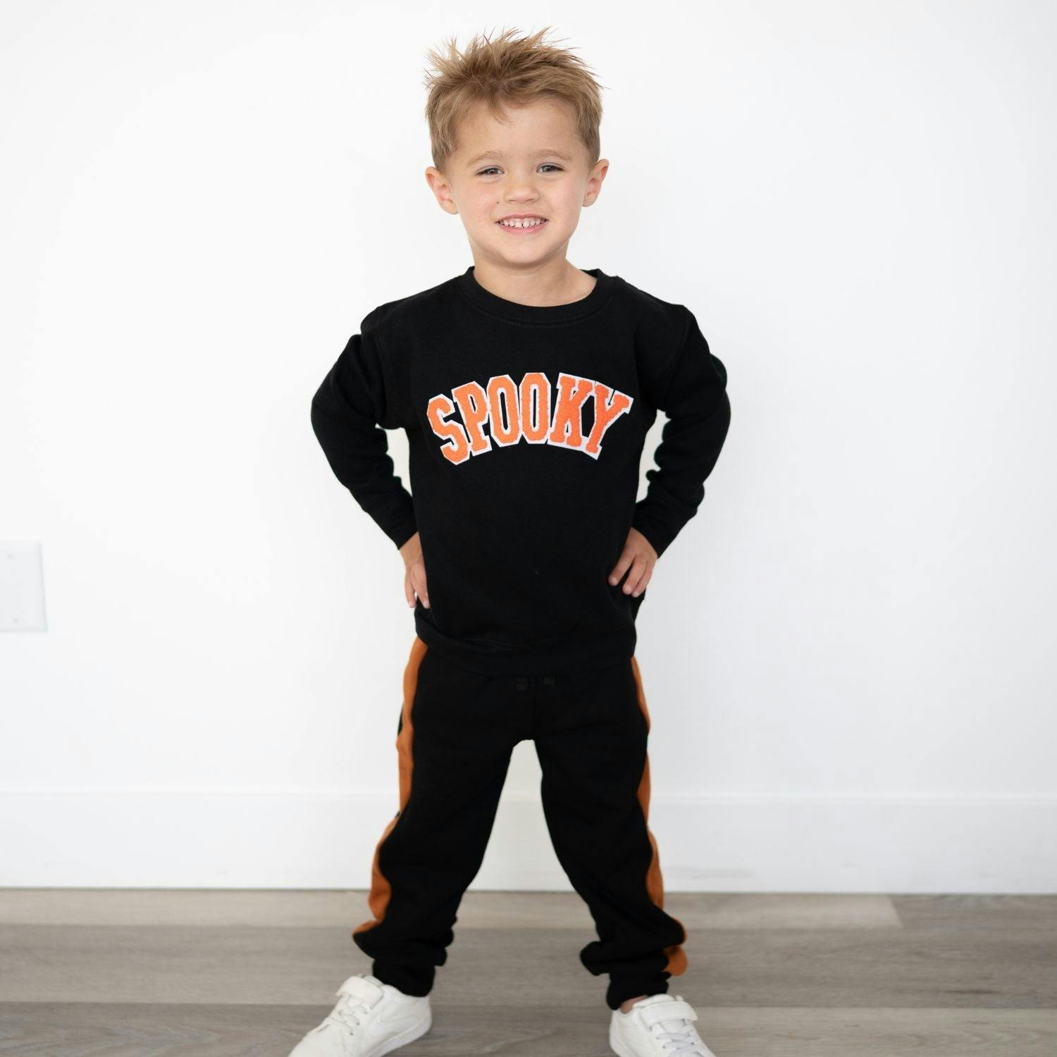 Spooky Orange Patch Halloween Sweatshirt