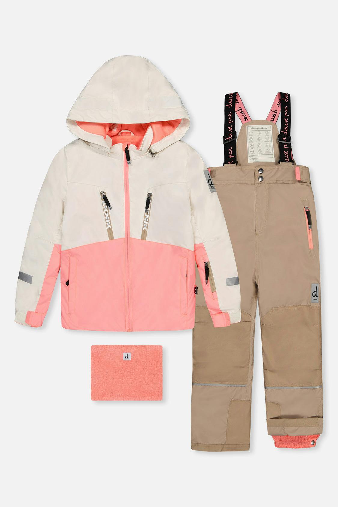 Two Piece Teknik Snowsuit Off-White And Pink