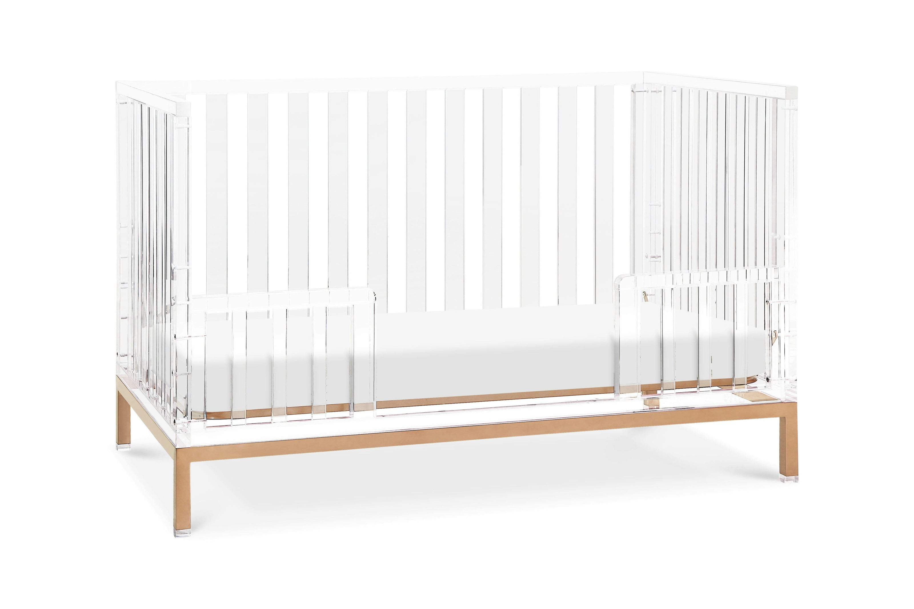 Nursery Works Luma Crib in Acrylic and Rose Gold