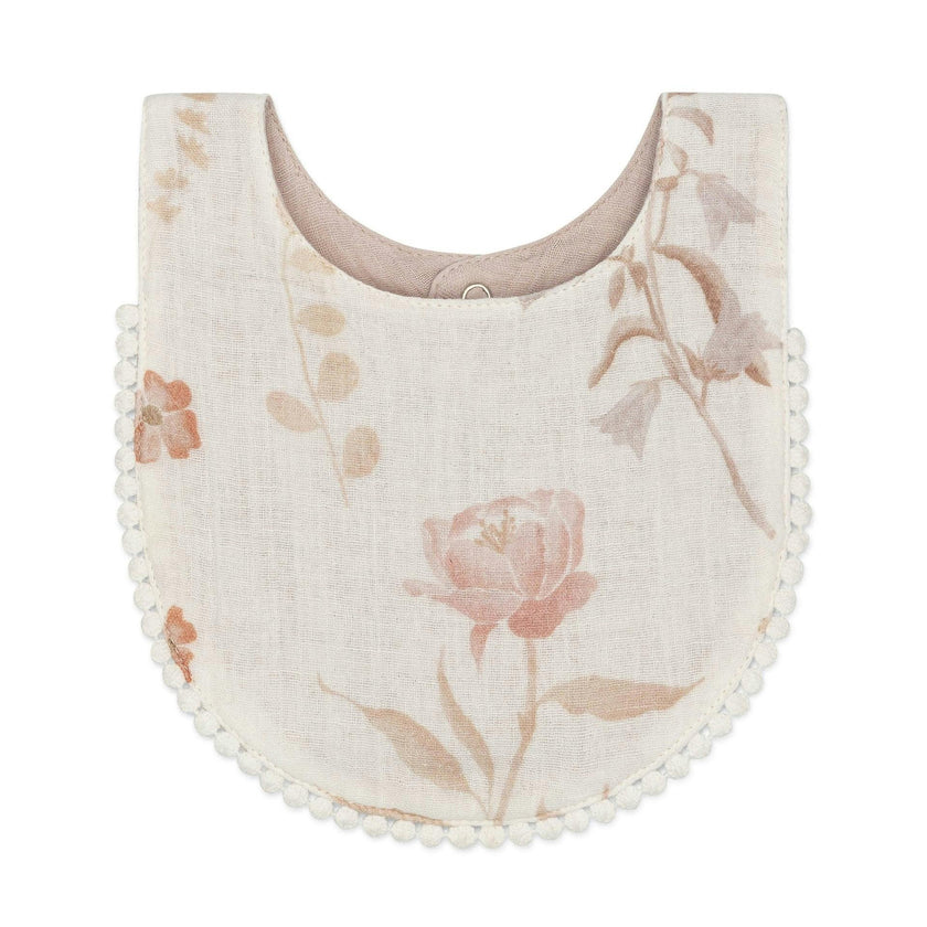Violet Wildflower Cotton Baby Bib (3 Pack)