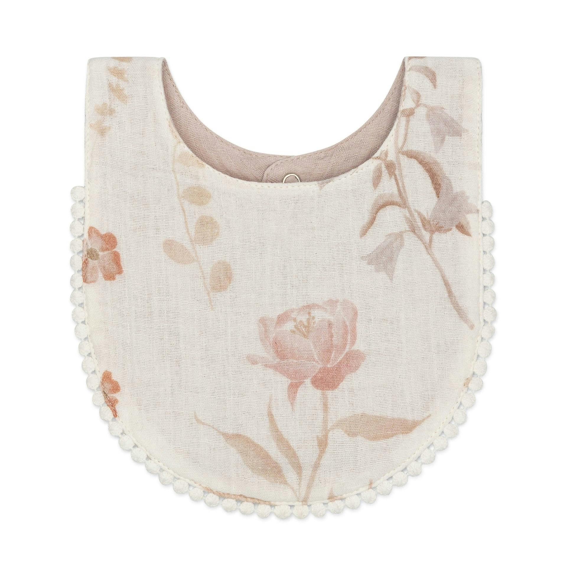 Violet Wildflower Cotton Baby Bib (3 Pack)