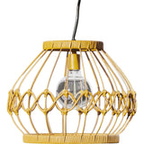 Outdoor Solar Powered Open Wicker Hanging Lantern Shaped Pendant Light With Dimmable Bulb And Remote Control With Multiple Modes And Levels