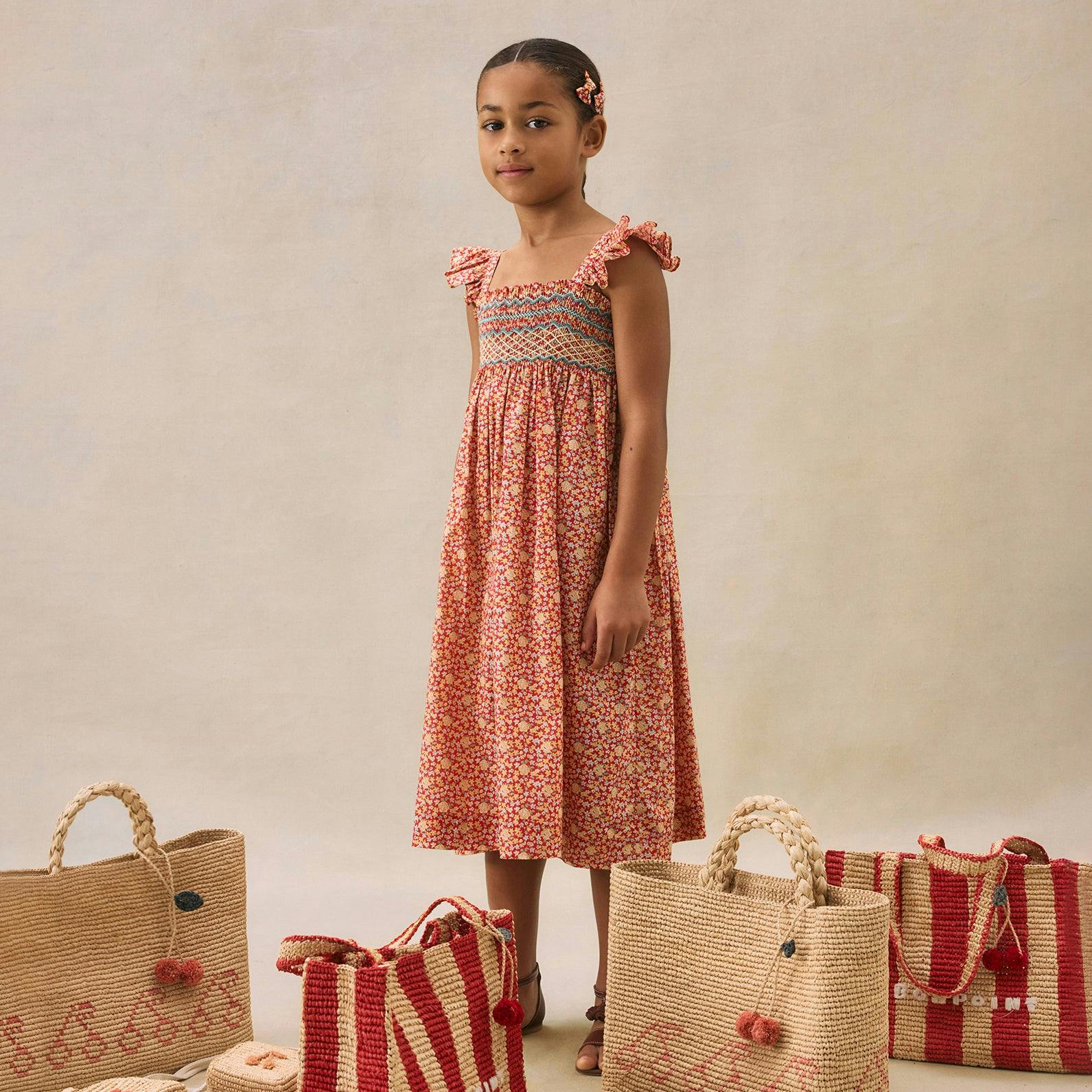 BONPOINT Frances Liberty Smocked Midi Dress