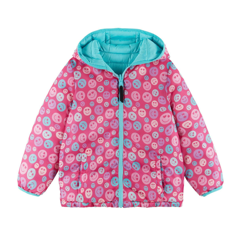 Kids Printed Reversible Puffer Jacket