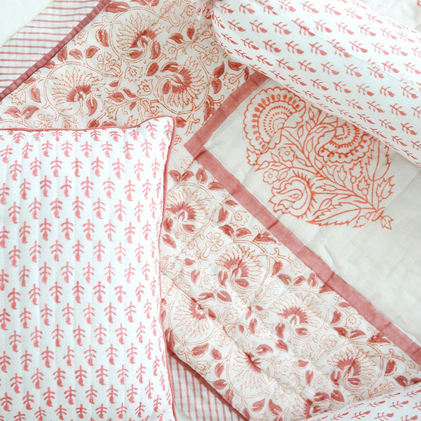 Block-Printed Cotton Crib Quilt