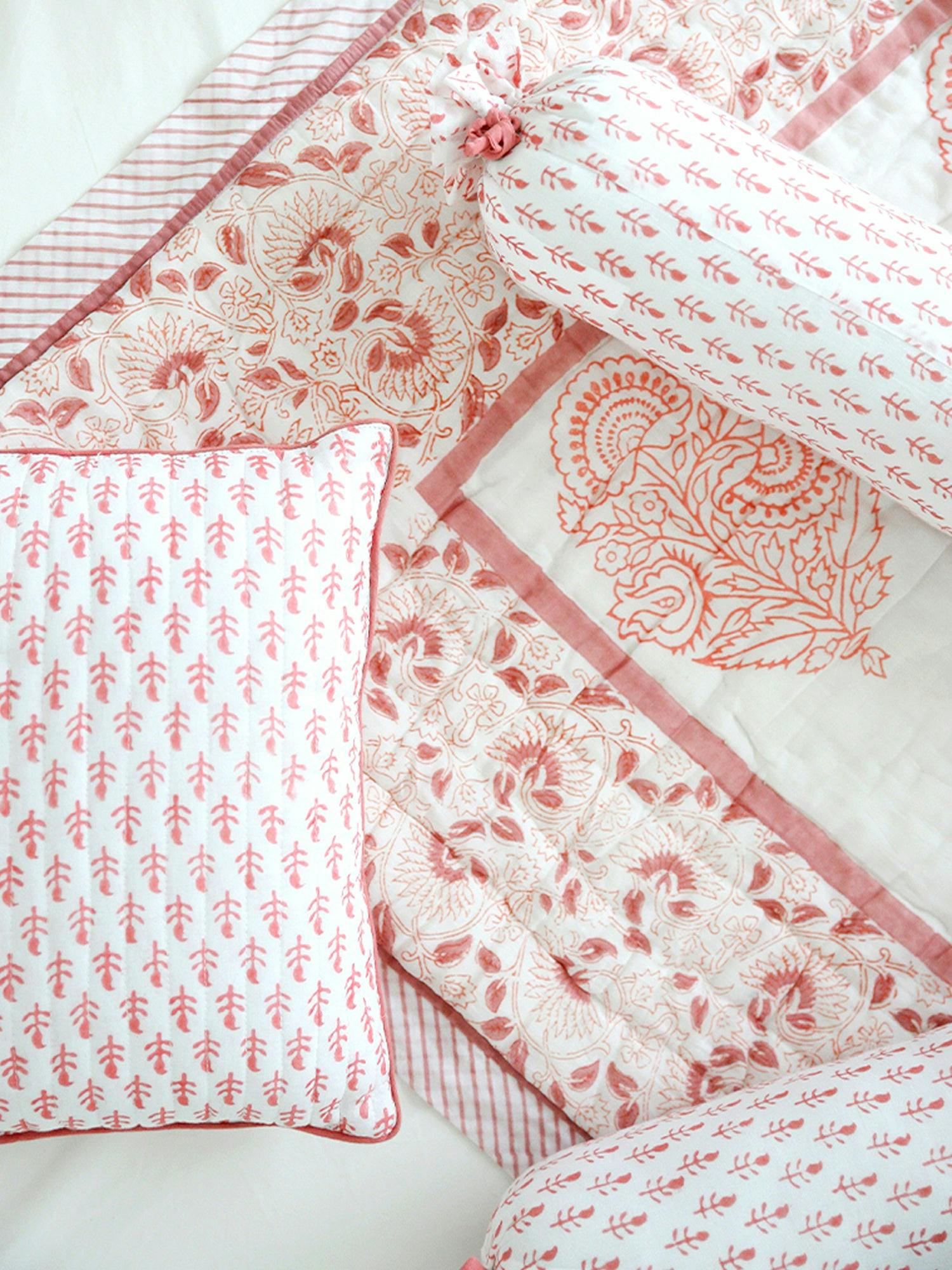 Block-Printed Cotton Crib Quilt