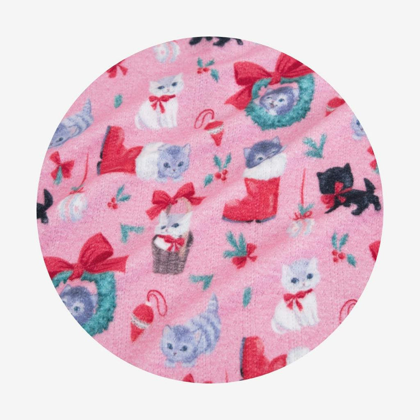 Meowy Christmas Brushed Pointelle Convertible One Piece