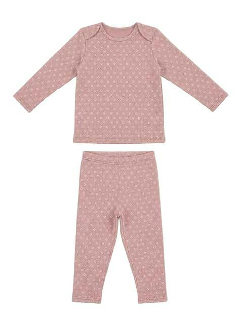 Allover Circle Print French Terry 2-Piece Set