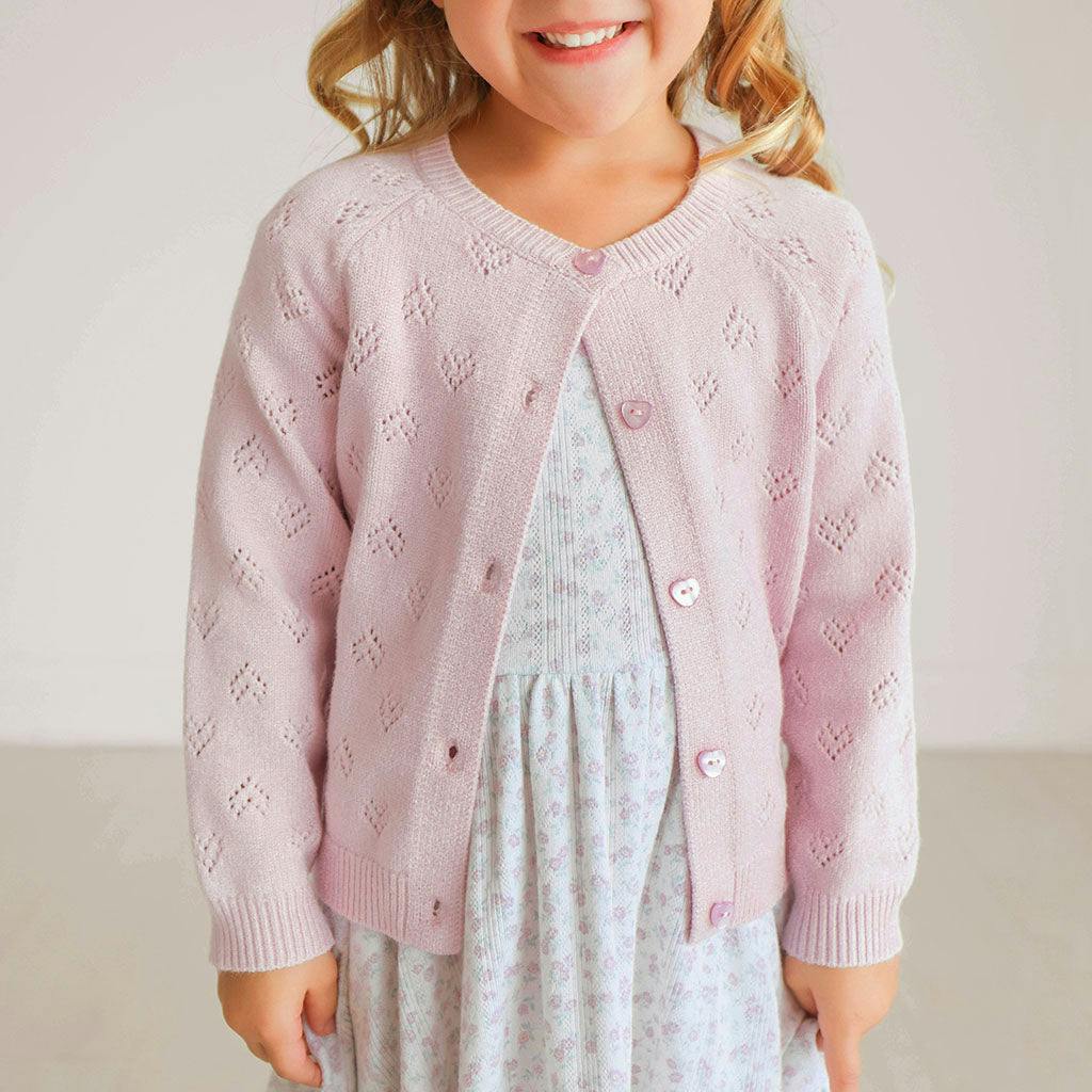 Icing Pink Pointelle Cardigan
